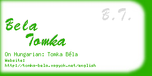 bela tomka business card